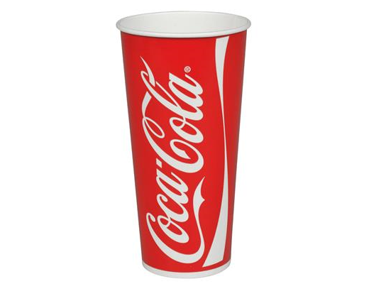 Papbæger Coca-Cola mrk. 0,5 ltr. 65 cl./ 22 oz.