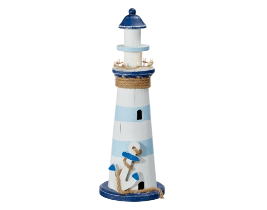 Fyrtårn/ lighthouse mdf m/LED lys maritim 40 cm.//!!
