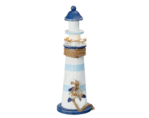 Fyrtårn/ lighthouse mdf m/LED lys maritim 30 cm.//!!