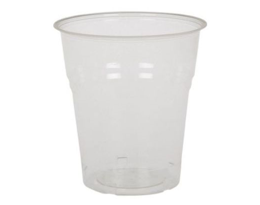 Plastglas 20 cl. H:80 mm Ø72 mm. PLA klar (bionedbrydelig)//