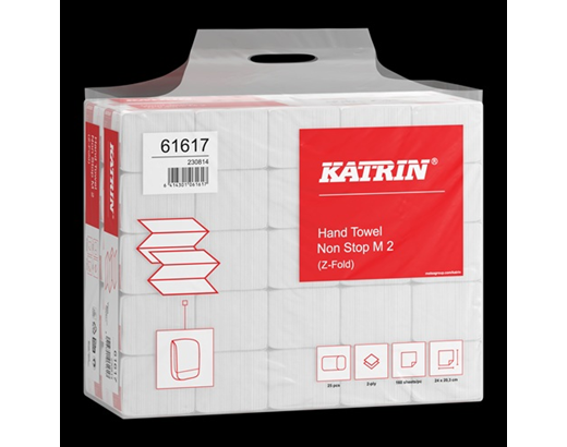 Håndkl.ark Katrin Plus Z-fold M2 2-lag 20,3x24 cm hvid//
