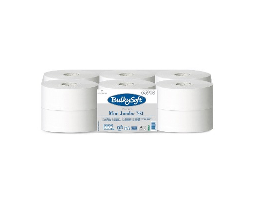 Toiletpapir BulkySoft mini jumbo S2/T2 2-lag 145 m.hvid