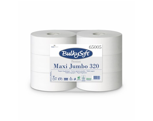 Toiletpapir BulkySoft jumbo Premium M2 2-lag 320 m. hvid