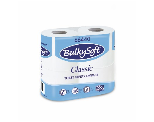 Toiletpapir alm. BulkySoft Plus 2-lag maxi 51 m. hvid