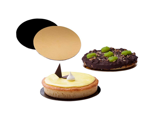 Kagepap guld/sort rund Ø32 cm#