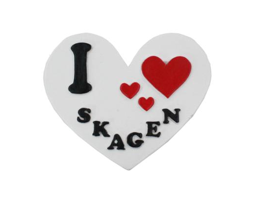 Magnet 3D Hjerte Polystone I love Skagen//!!