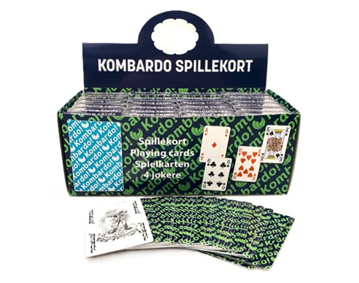 Spillekort Kombardo BLÅ 56 kort inkl. 4 jokere