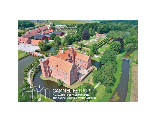 Køleskabsmagnet Epoxy Gl.Estrup Luftfoto 80x55 mm#