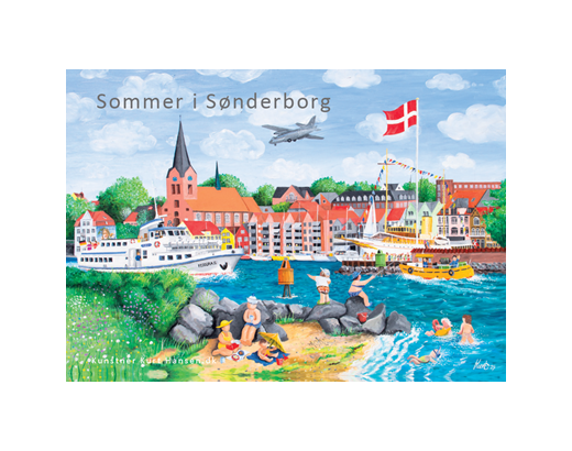 Køleskabsmagnet Epoxy Sommer i Sønderborg 80x55 mm#