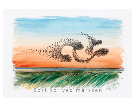 Køleskabsmagnet Epoxy 80x55 mm. 11008 Sort sol ved.........#