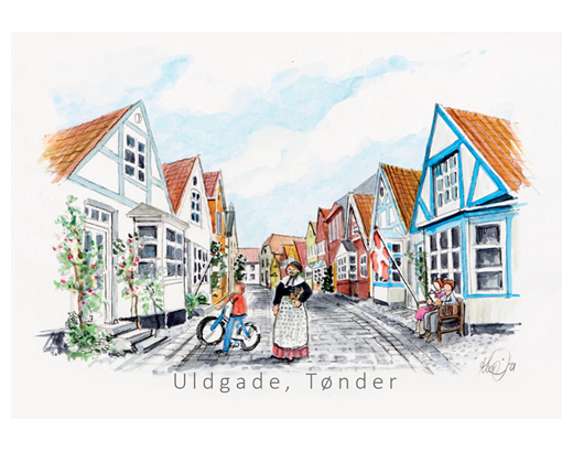 Køleskabsmagnet Epoxy 80x55 mm. 11010 Uldgade Tønder#