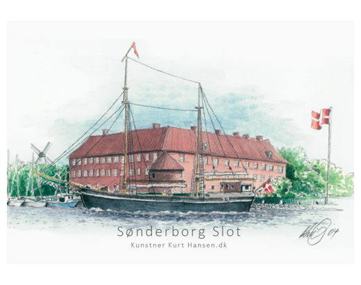 Køleskabsmagnet Epoxy 80x55 mm. 11035 Sønderborg Slot#