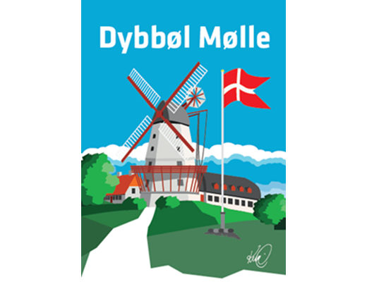 Køleskabsmagnet Epoxy 80x55 mm. 11004 Dybbøl Mølle#