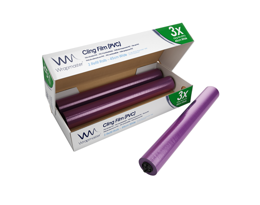 Madfilm PVC klæbende rosafrv. Wrapmaster 0,45x300m.