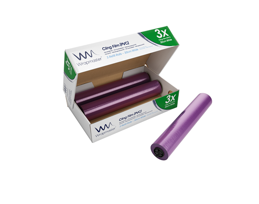 Madfilm PVC klæbende rosafrv. Wrapmaster 0,30x300 m.