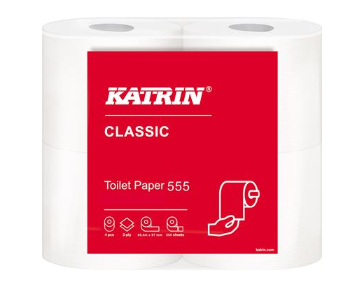 Toiletpapir Katrin Classic 555 2-lag ubl.69,4 m.hvid//