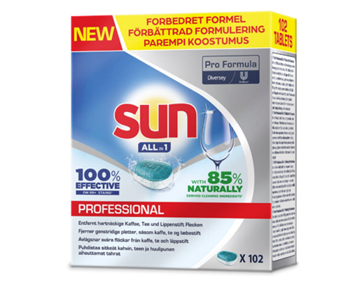Opvasketabs Sun Pro Formula All in One 102 stk