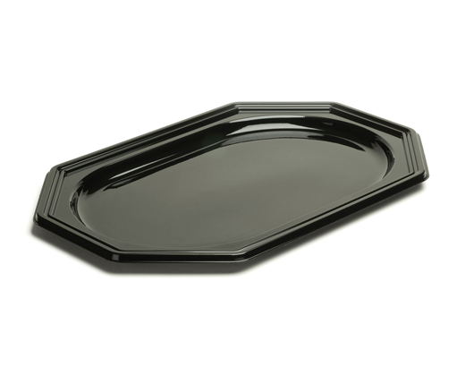 Serveringsfad Octogonal 45x30x3cm sort RPET, mellem