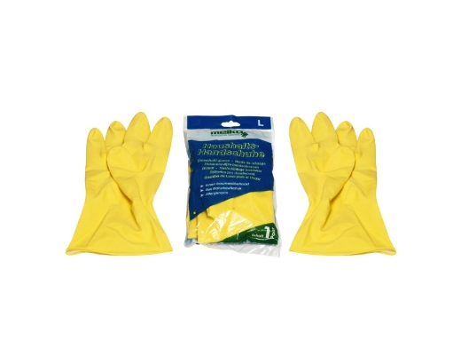 Husholdningshandske Latex m.velour S ( 7-7½ ) gul//