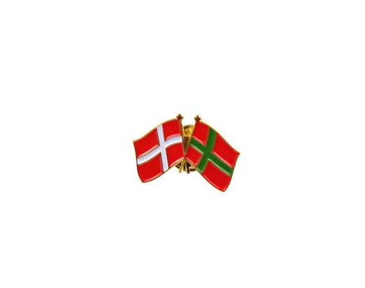 Pins metal db Danmark/Bornholm flag 24x17 mm.