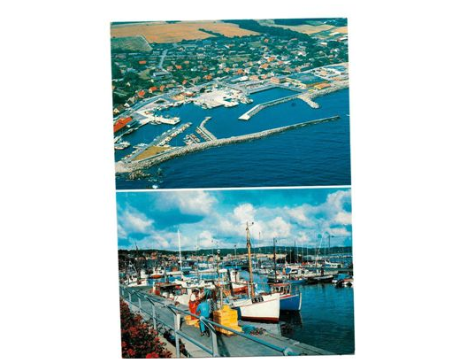 Postkort 239 Tegn- fiskerihavn 10,5x15 cm//