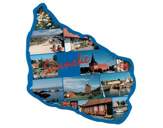 Postkort Ø-kort 2530 Svaneke 12-delt,13x16 cm