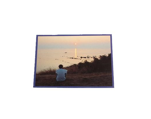 Postkort blå 6 Solnedgang 10,5x15 cm RETRO//