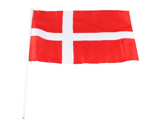 Flag Dannebrog på 60 cm. plastpind Flag er 30x42 cm.//!!