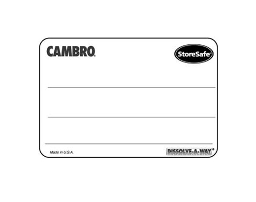 Label/ etiket Cambro vandopløselig 32x50 mm. 250 stk/rulle